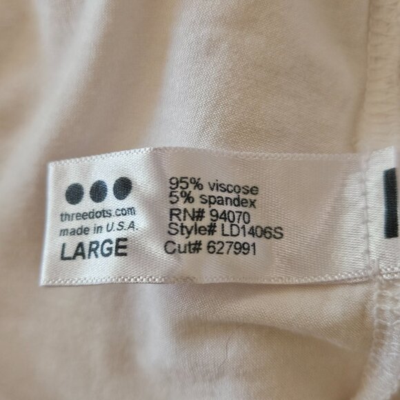 Three Dots Cold Shoulder White Top Size L - Picture 5 of 7